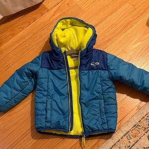 Champion Kids Puffer Jacket in Blue and Yellow